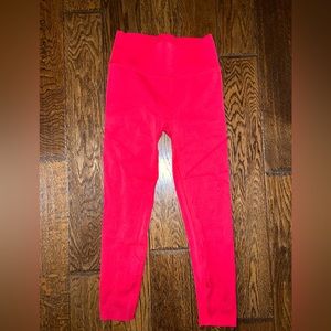 Red sculpture knit Fabletics leggings